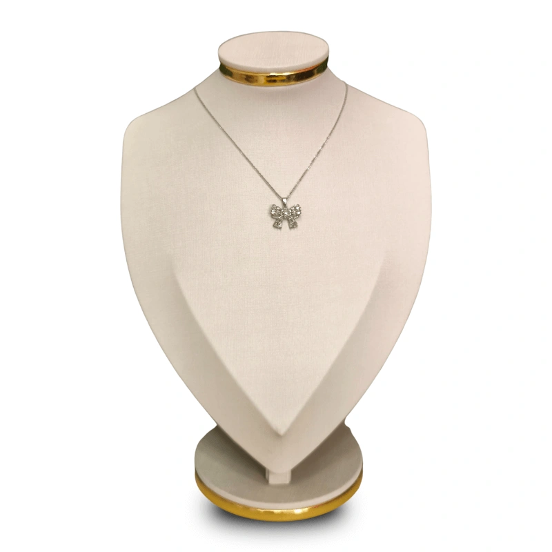 COLAR AÇO INOXIDÁVEL  LAÇO COM ZIRCÔNIAS